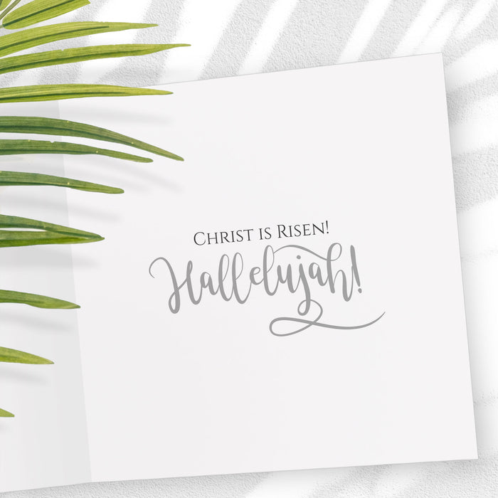 Christ is Risen, Hallelujah! - Easter Greetings Cards Pack of 5, With Bible Verse On the Inside Romans 6:4