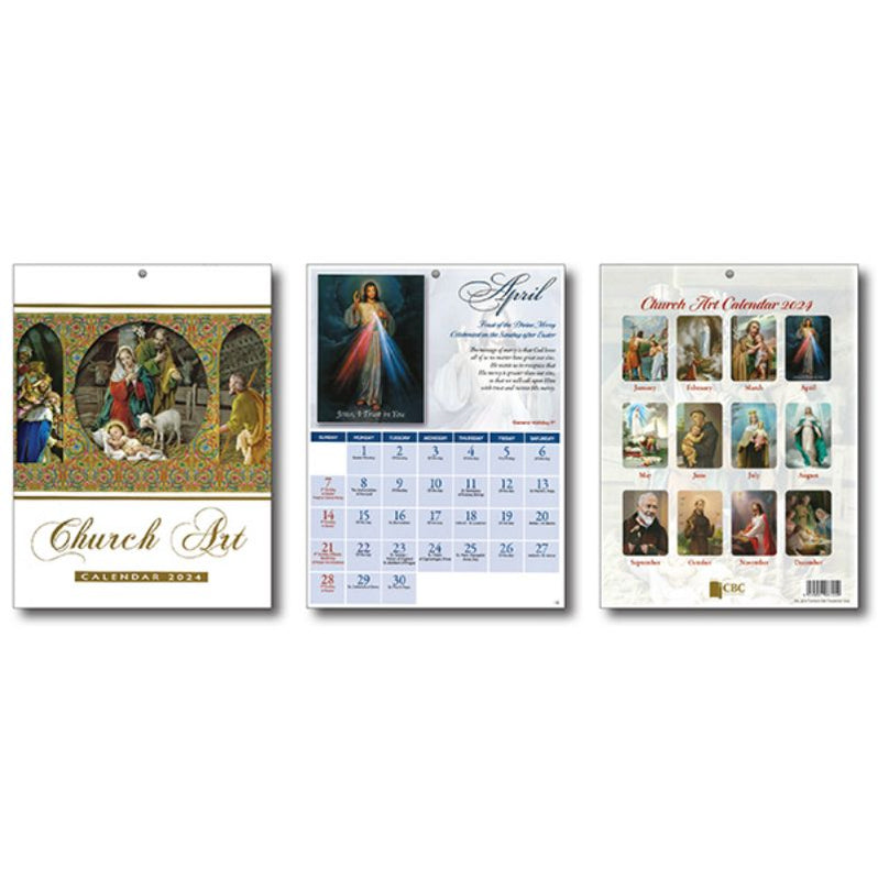 2025 Church Art Calendar, Traditional Nativity Scene Cover Designs