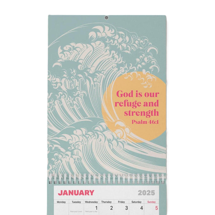 2025 Christian Calendar -  Month Per Page, With Bible Verse For Each Month, A4 Size Closed