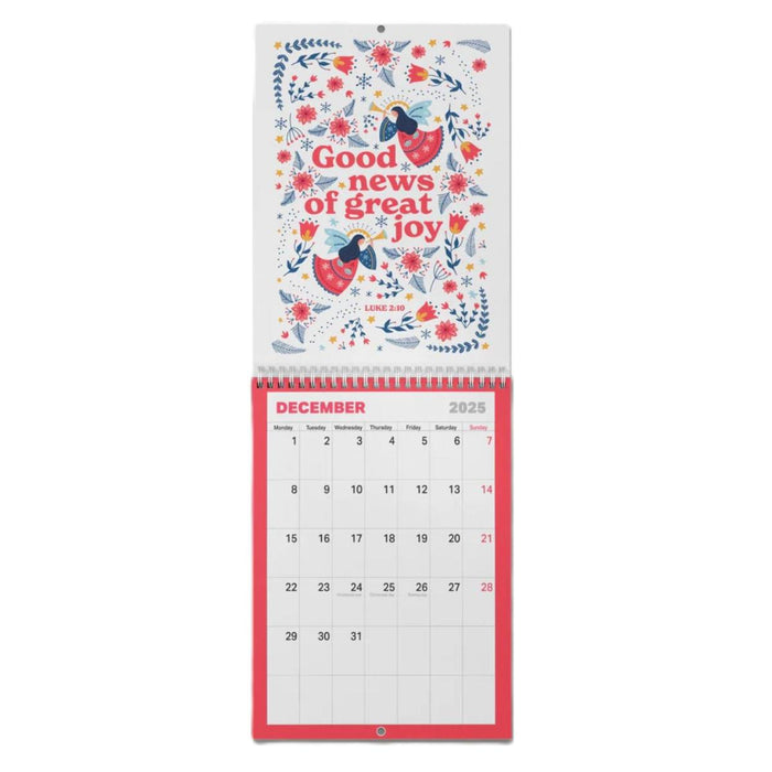 2025 Christian Calendar -  Month Per Page, With Bible Verse For Each Month, A4 Size Closed