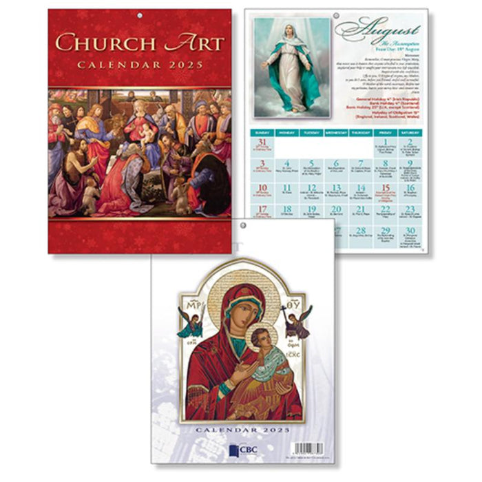 2025 Church Art Calendar, Our Lady of Perpetual Help and Old Master Painting Cover Designs A4 Size, Multi Buy Option Available