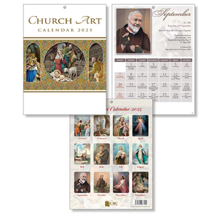 2025 Church Art Calendar, Traditional Nativity Scene Cover Designs A4 Size, Multi Buy Options Available