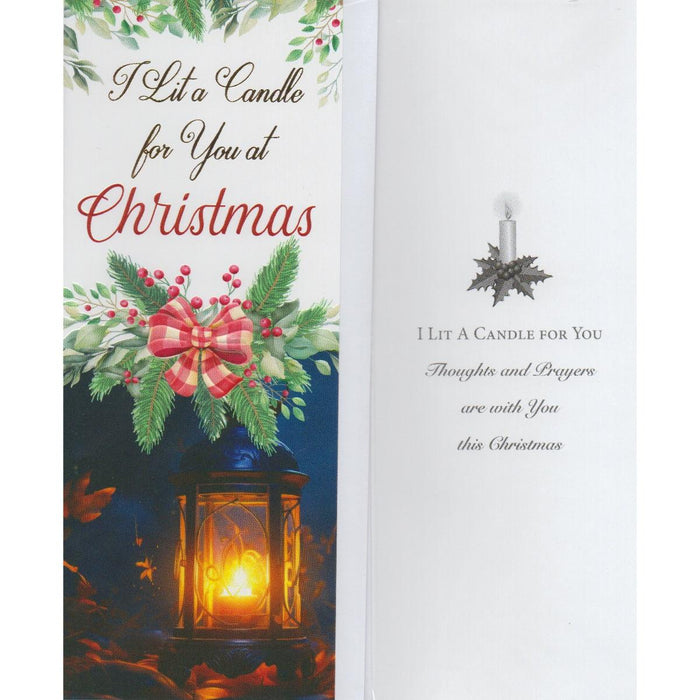 I Lit A Candle For You At Christmas, Christmas Lantern Design - Single Greetings Card