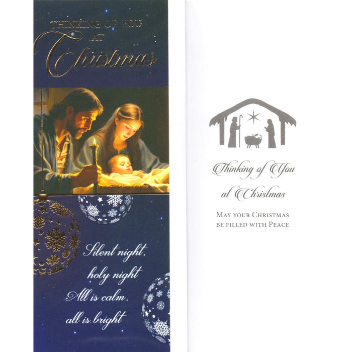 Thinking Of You At Christmas, Silent Night Holy Night - Single Greetings Card