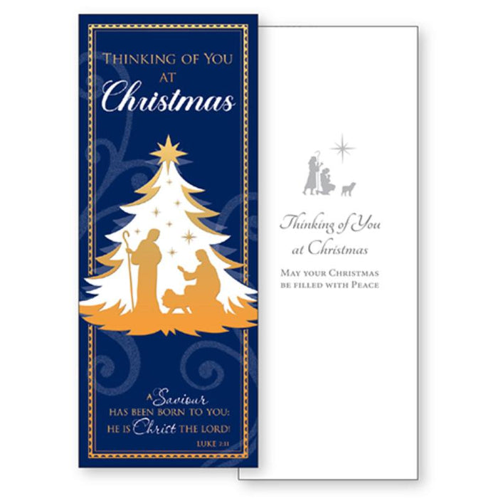 Thinking Of You At Christmas, A Saviour Has Been Born - Single Greetings Card