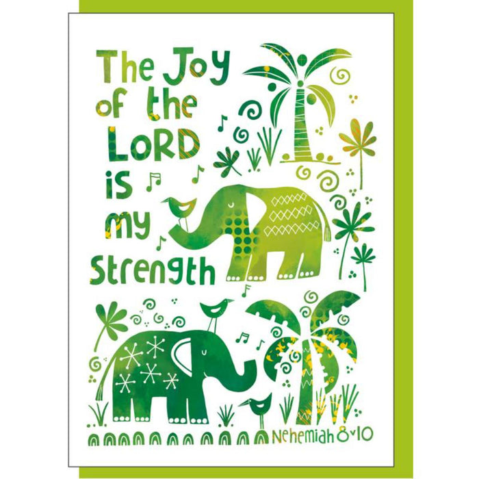 The Joy Of The Lord Is My Strength, Greetings Card With Bible Verse Nehemiah 8:10