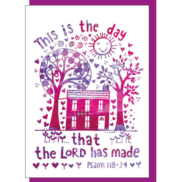 This Is The Day That The Lord Has Made, Greetings Card With Bible Verse Psalm 118:24