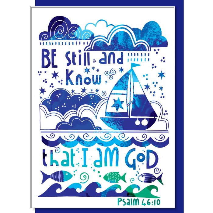 Be Still And Know That I Am God, Greetings Card With Bible Verse Psalm 46:10