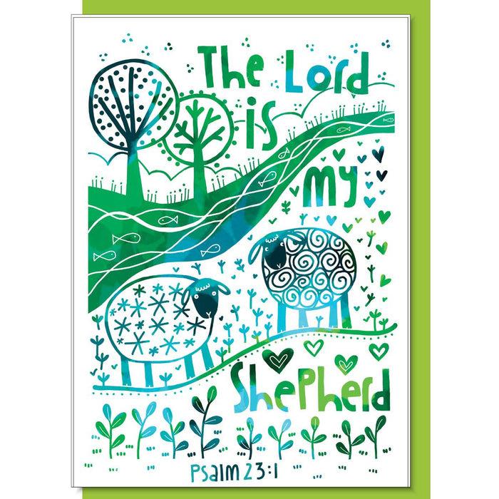 The Lord Is My Shepherd, Greetings Card With Bible Verse From Psalm 23:1