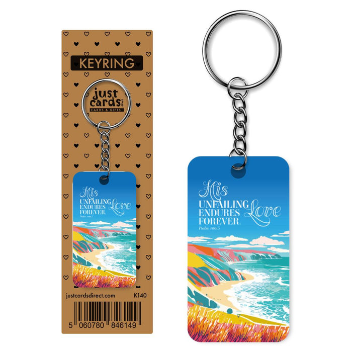 Unfailing Love - Wooden Keyring on a Metal Keychain, Printed Both Sides