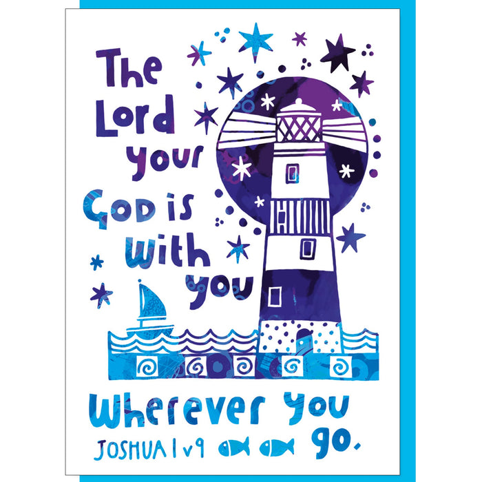 The Lord Your God Is With You, Greetings Card With Bible Verse Joshua 1:9