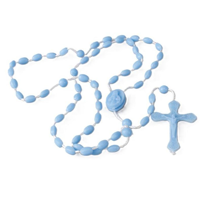 Blue Plastic Rosary Beads, Bulk Buy Discounts Available