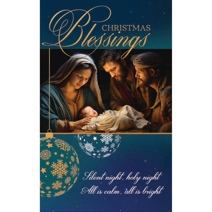 10 Small Christmas Cards - Christmas Blessings Crib Scenes, 3 Designs 13.5cm High