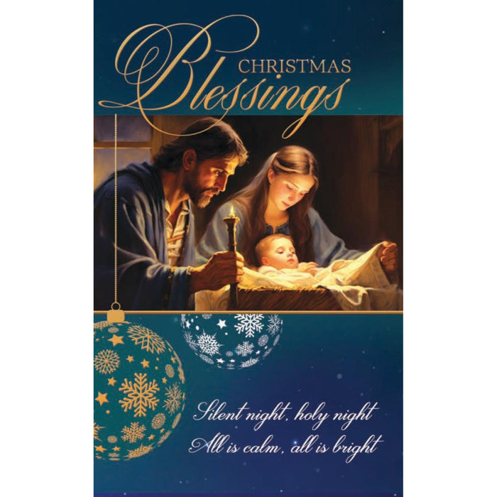 10 Small Christmas Cards - Christmas Blessings Crib Scenes, 3 Designs 13.5cm High