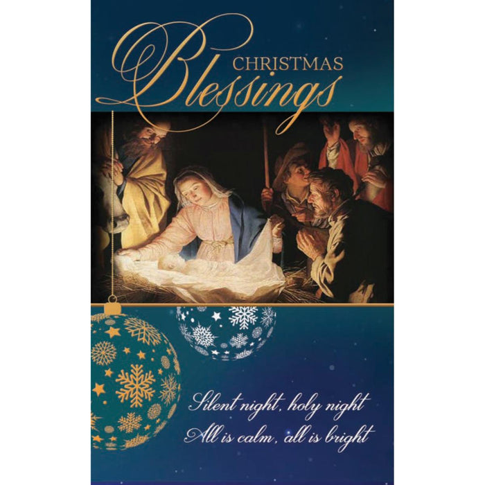 10 Small Christmas Cards - Christmas Blessings Crib Scenes, 3 Designs 13.5cm High