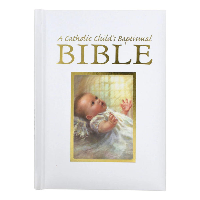 A Catholic Baby Baptismal Gift Boxed Bible - Padded Cover With Gold Edges, by Ruth Hannon and Victor Hoagland