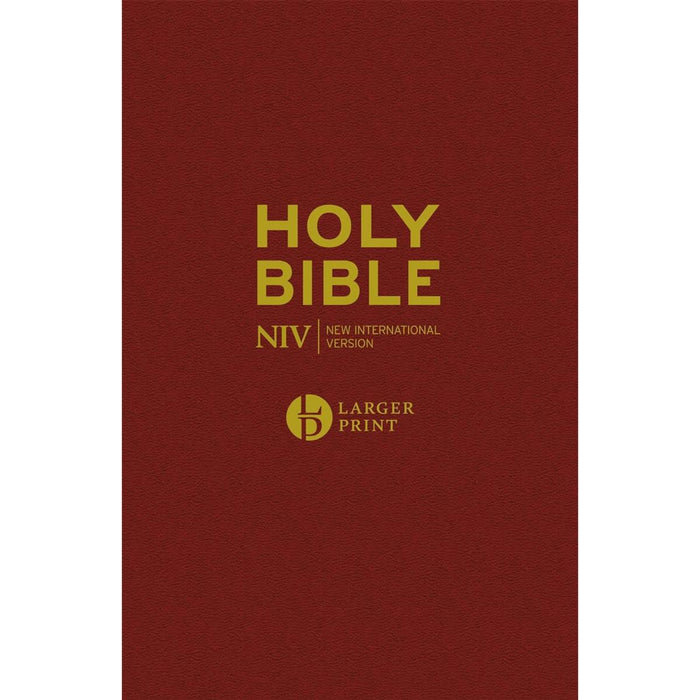 NIV Popular Larger Print Burgundy Hardback Bible With British Spelling, by Hodder and Stoughton