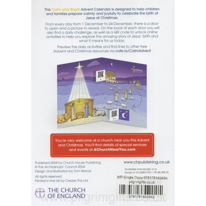 Calm and Bright Advent Calendar - Pack of 10, by Church House Publishing