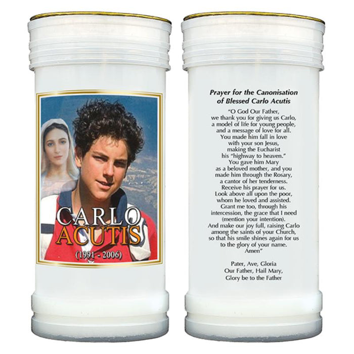 Carlo Acutis Prayer Candle, Burning Time Approximately 72 Hours