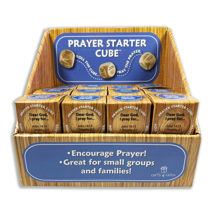 Wooden Prayer Starter Cube, With Bible References 3.5cm / 1.5 Inches Diameter