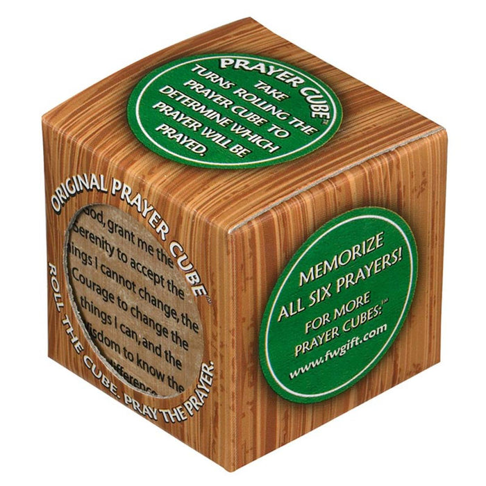 Wooden Prayer Cube, With 6 Different Prayers 3.5cm / 1.5 Inches Diameter