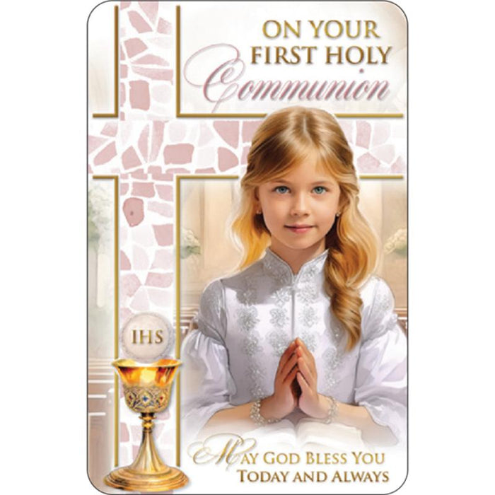 First Holy Communion Laminated Prayer Card, May God Bless You Today and Always - Multi Buy Offers Available - Multi Buy Offers Available