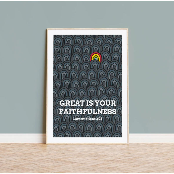 Great Is Your Faithfulness - Unframed Poster Print Available In Two Sizes - A4 and A3