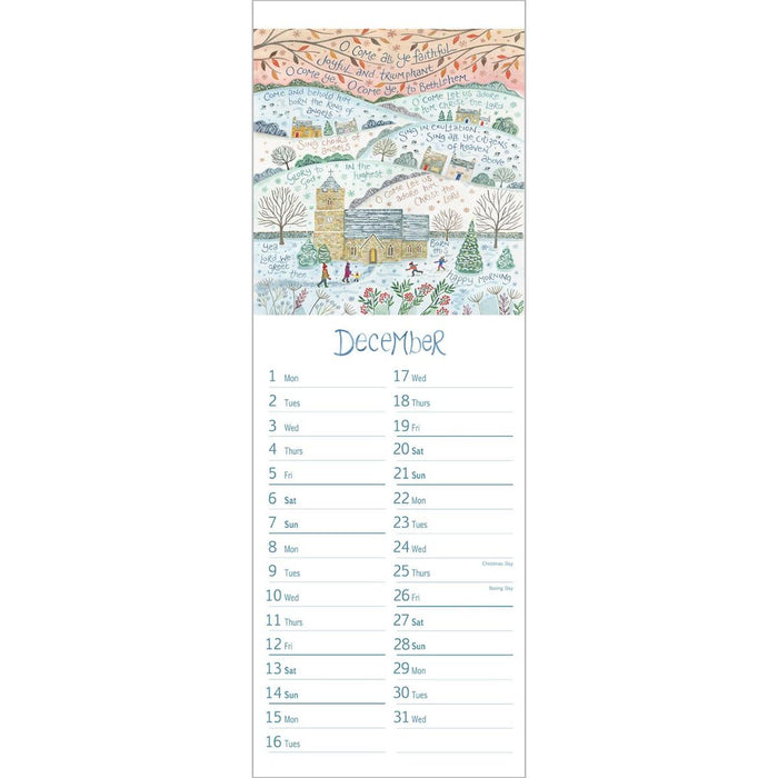 2025 Hannah Dunnett Slimline Calendar, Size 42cm x 15.5cm