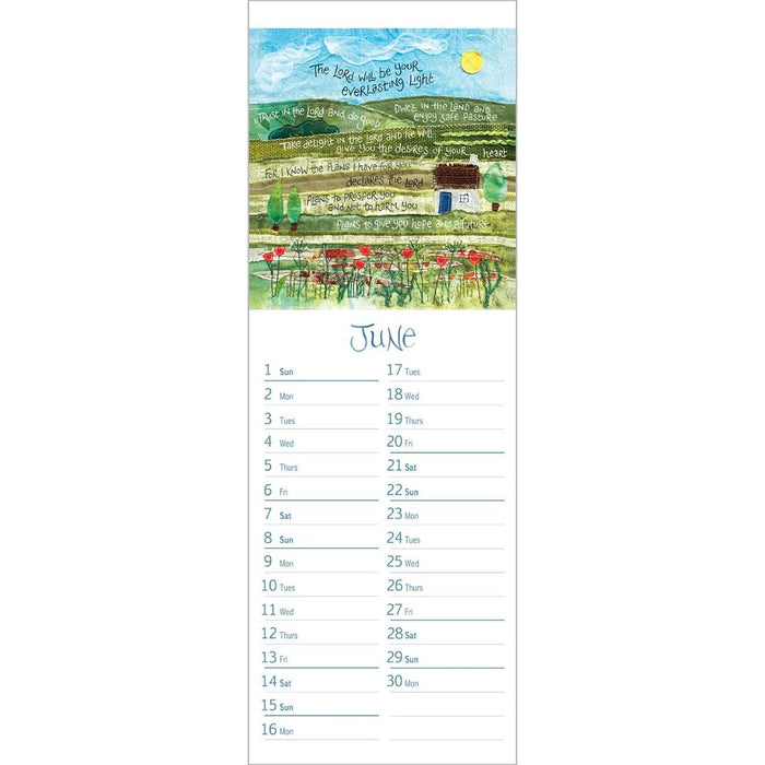 2025 Hannah Dunnett Slimline Calendar, Size 42cm x 15.5cm