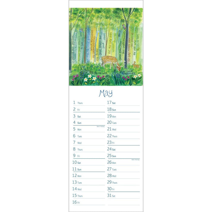 2025 Hannah Dunnett Slimline Calendar, Size 42cm x 15.5cm