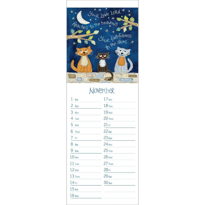 2026 Hannah Dunnett Slimline Calendar, Size 42cm x 15.5cm