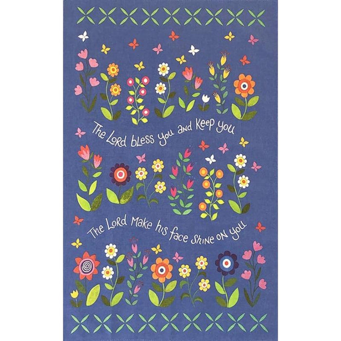 The Lord Bless You and Keep You - 100% Cotton Tea Towel With Bible Verse - Size 75cm x 47cm