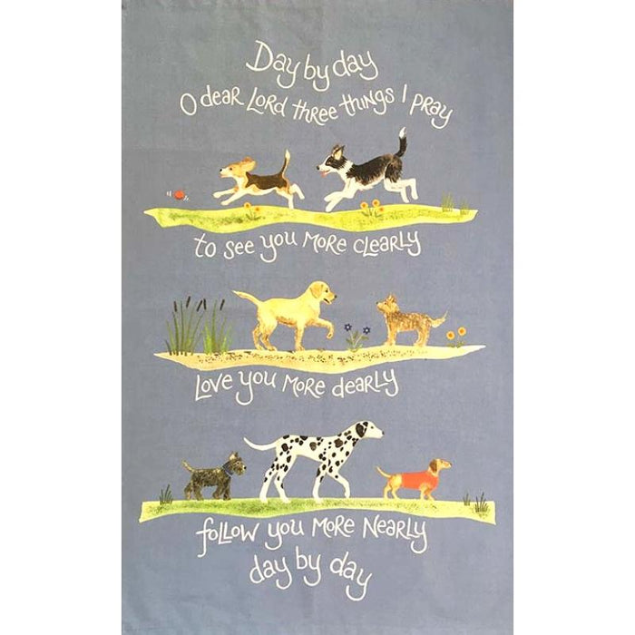 Day By Day O Lord - 100% Cotton Tea Towel With Inspirational Verse - Size 75cm x 47cm