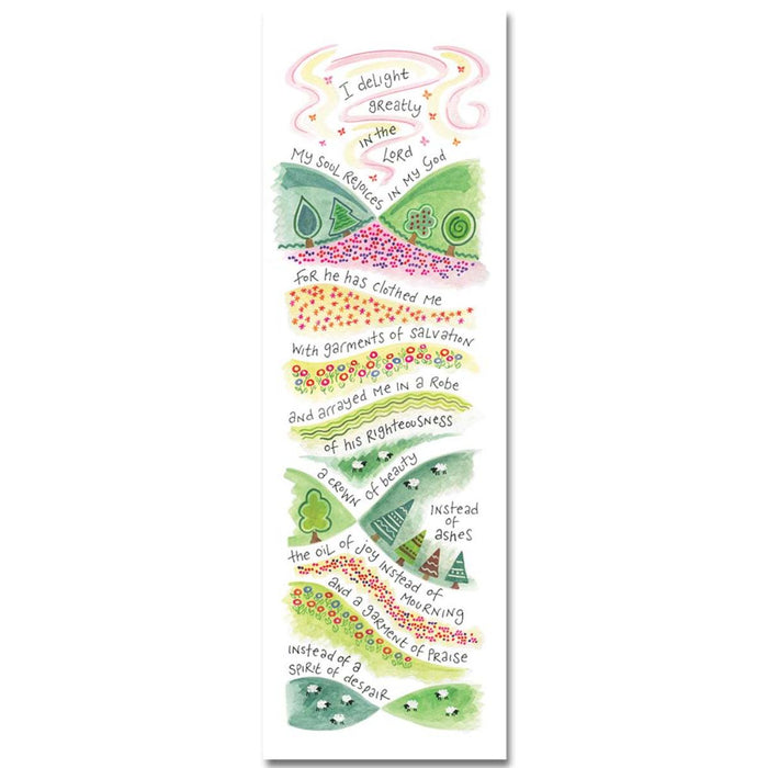 Garment Of Praise, Verse From Isaiah 61 - Double Sided Laminated Bookmark - Multi Buy Offers Available