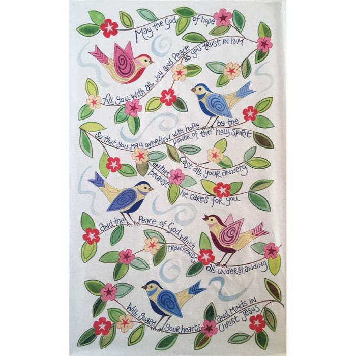 May The God of Hope - 100% Cotton Tea Towel With Bible Verse - Size 75cm x 47cm