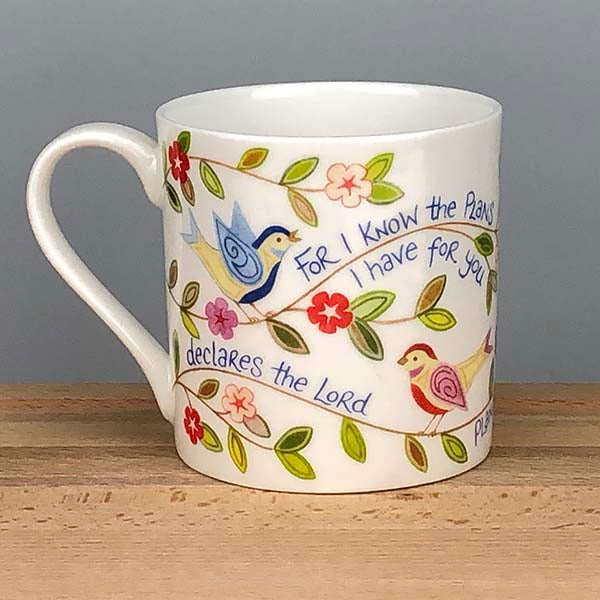 For I know the plans I have for you - Fine Bone China Mug With Bible Verse