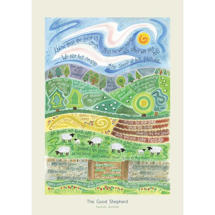 The Good Shepherd - A3 Sized Unframed Poster Print, Original Artwork by Hannah Dunnett