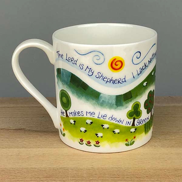 The Lord Is My Shepherd - Fine Bone China Mug With Bible Verse Psalm 23