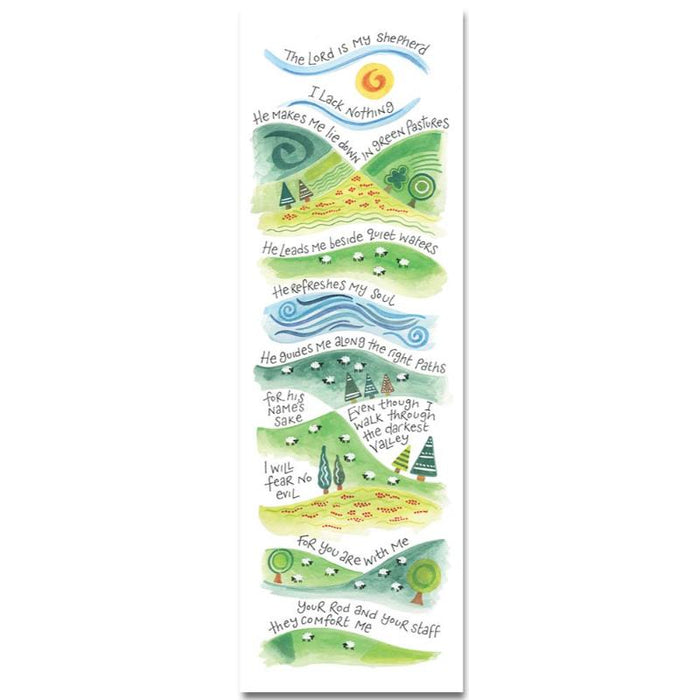 The Lord Is My Shepherd, Psalm 23 - Double Sided Laminated Bookmark - Multi Buy Offers Available