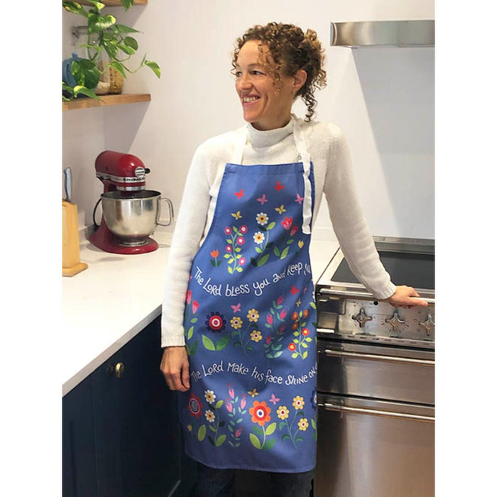 Bless You and Keep You - Luxury Cotton Apron With Adjustable Neck Strap, Bible Verse Numbers 6:25