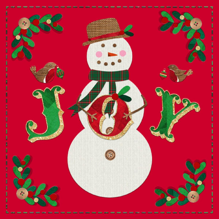 Joyful Snowman - Pack of 10 Tear Fund Christmas Cards, With Bible Verse Luke 2:14