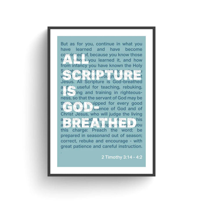 All Scripture Is God-Breathed - A4 Sized Unframed Poster Print, Original Artwork by Nick Radcliffe