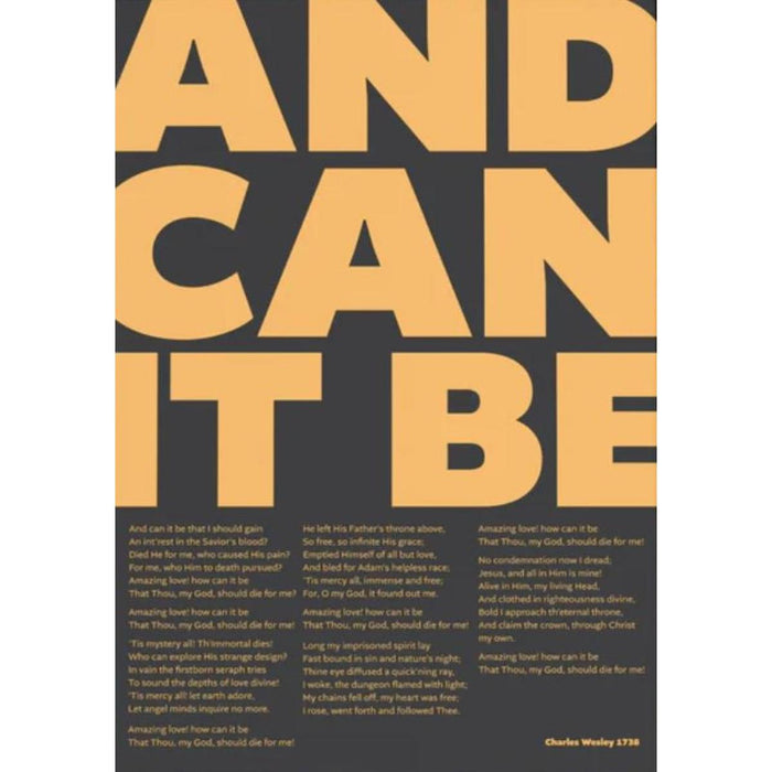 And Can It Be, Yellow and Black - Unframed Poster Print Available In Two Sizes - A4 and A3