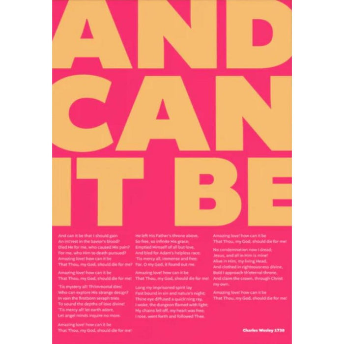 And Can It Be, Cerise and Yellow - Unframed Poster Print Available In Two Sizes - A4 and A3