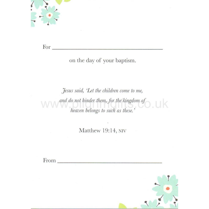 Baptism Card - A6 Size, Pack of 20