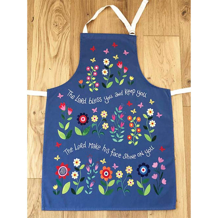 Bless You and Keep You - Luxury Cotton Apron With Adjustable Neck Strap, Bible Verse Numbers 6:25