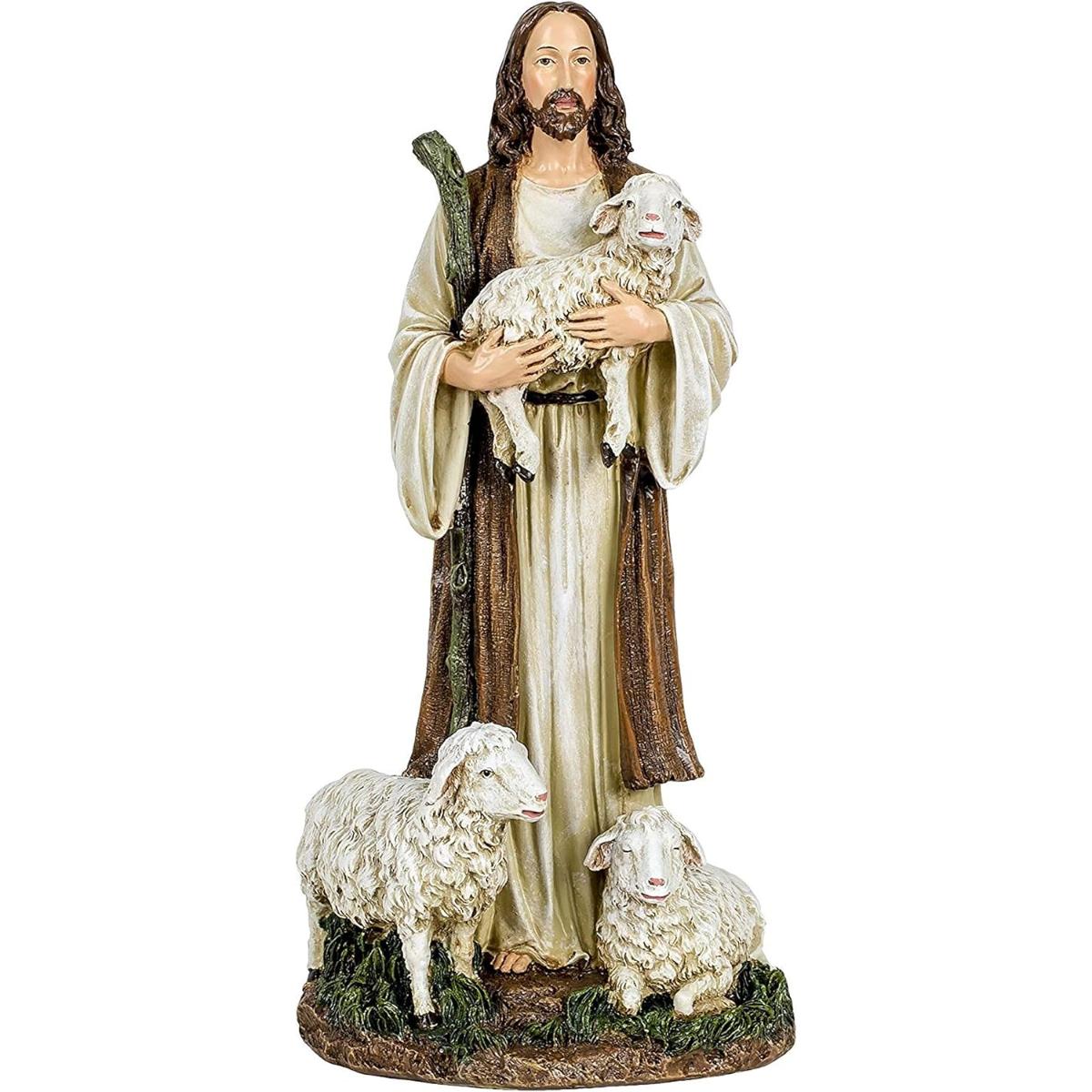 Christ the Good Shepherd, Statue 30cm / 12 Inches High Handpainted ...