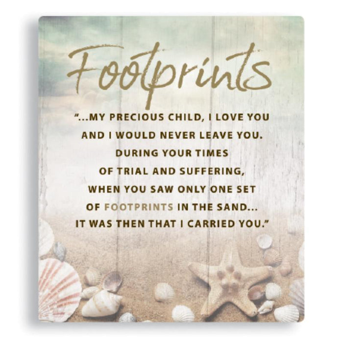 Footprints Prayer - Message Plaque, Wall Hanging or Freestanding 14.5cm / 5.75 Inches High