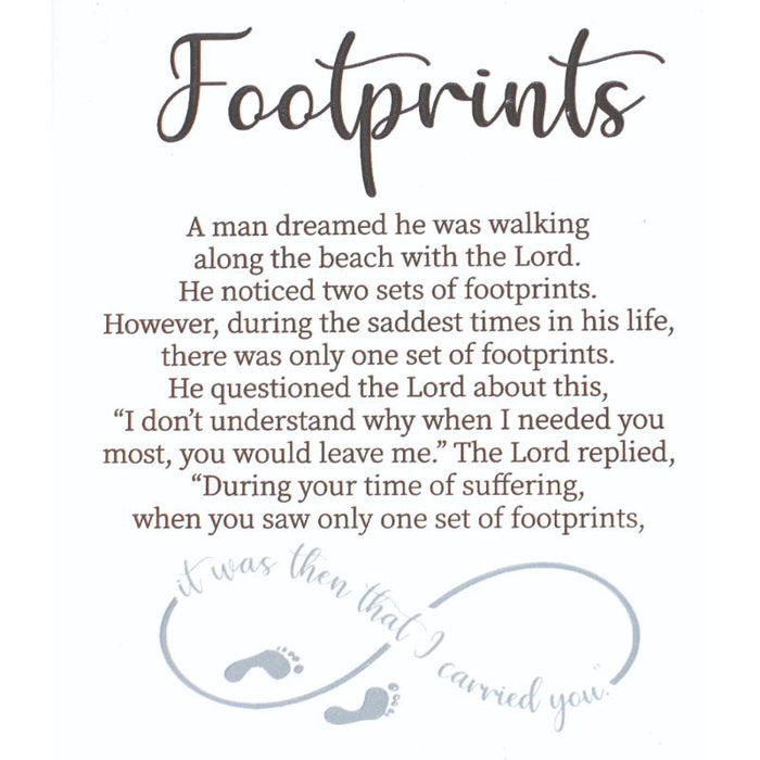 Footprints Prayer - Message Plaque, Wall Hanging or Freestanding 14cm / 5.5 Inches High
