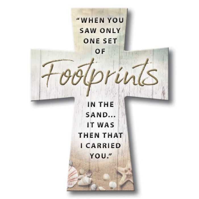 Footprints Prayer - Standing Cross 10cm / 4 Inches High